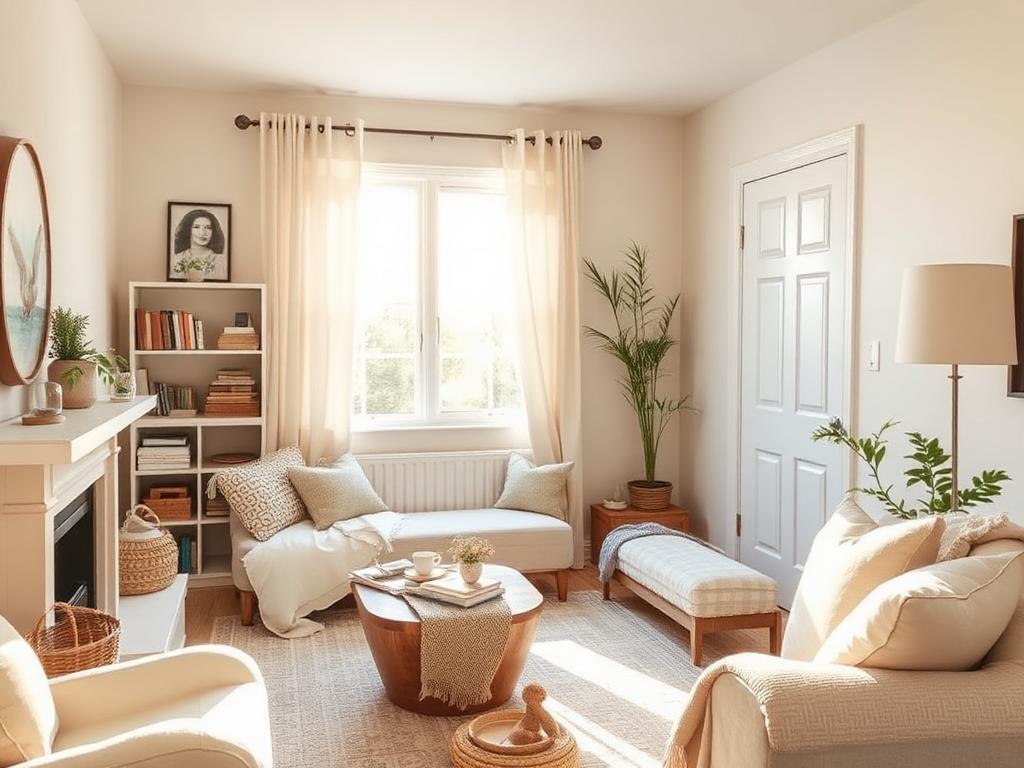 Clean, tidy Pawnee home interior with natural daylight, organized surfaces, and soft textiles